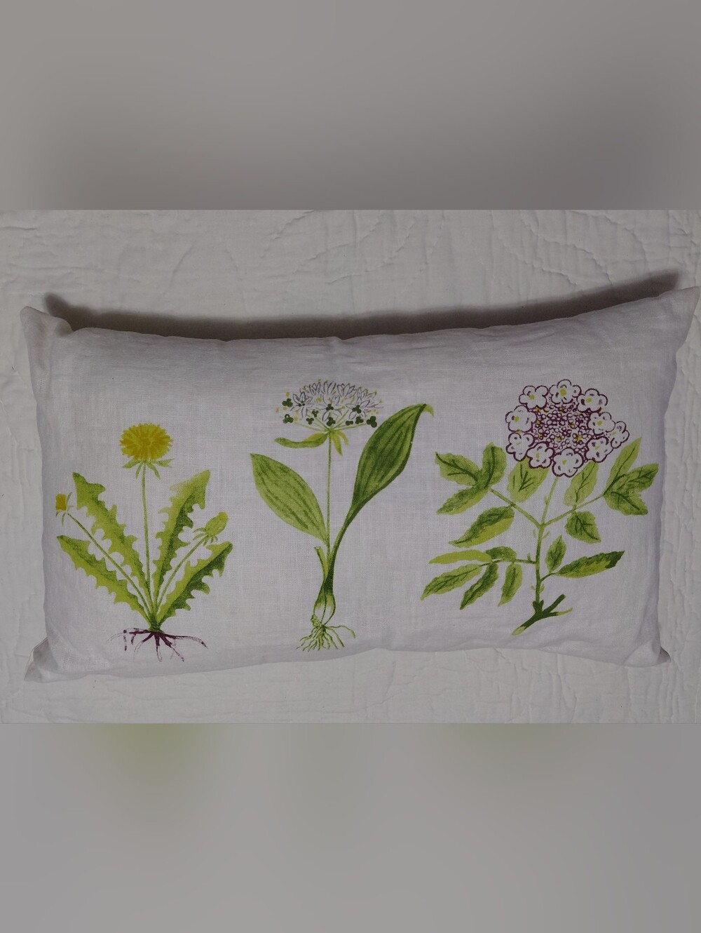Botanical Print Linen Pillow Cover and Pillow Accent Pillow Home Decor